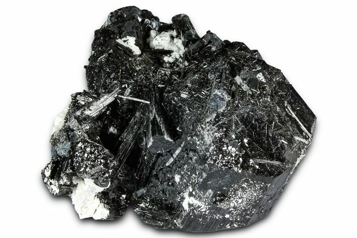 Lustrous Black Tourmaline (Schorl) Crystals w/ Feldspar - Namibia #361707